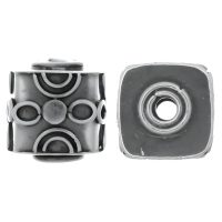 Sterling silver cube bead B1553