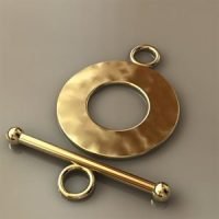 Sterling Silver Hammered Toggle Clasps Ø18mm - 25mm Bar - C3199