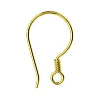 Sterling Silver Hook Ear Wires, Coil, Gold | Rose Gold