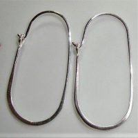 Sterling Silver Oval Earrings Hoop