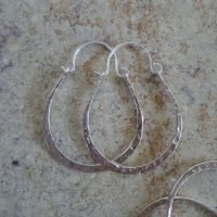 (One Pair) Sterling Silver Earrings Hoop 33×24.5mm – ER8077