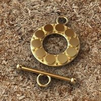 Sterling Silver Armadillo Round Toggle Clasp Ø16mm – 17.5mm Bar – C3188