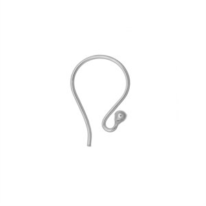 Sterling Silver Small Hook Ear Wire 15.5x9.5mm, 21ga wire - E8066