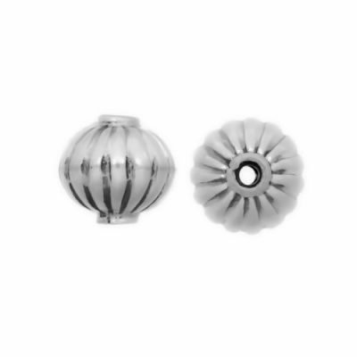 Sterling Silver Melon Small Beads  6.3x6.8mm - B1026