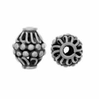Sterling Silver Barrel Wire Beads 9x7.5mm - B1143