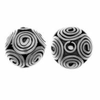 Sterling Silver Fancy Small Beads  10x10.5mm - B1172