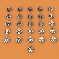 Sterling Silver Alphabet Charms Ø 10mm  - ID1010