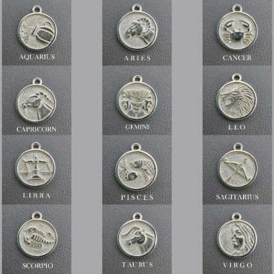sterling silver zodiac pendant charm