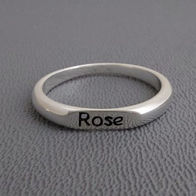 Sterling Silver Personalized Ring Custom Name Engraved