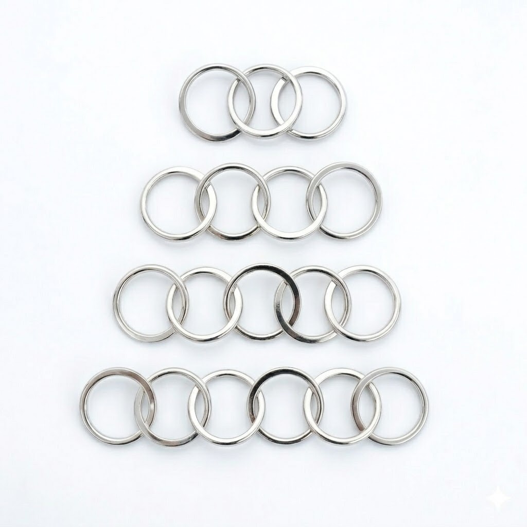 Sterling silver Ø14mm Half-hammred circle links