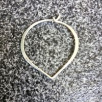 Sterling Silver Heart Earrings Hoop 20ga, 22x20mm - EH202220