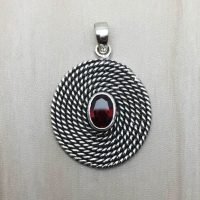 Sterling Silver Pendant with Garnet