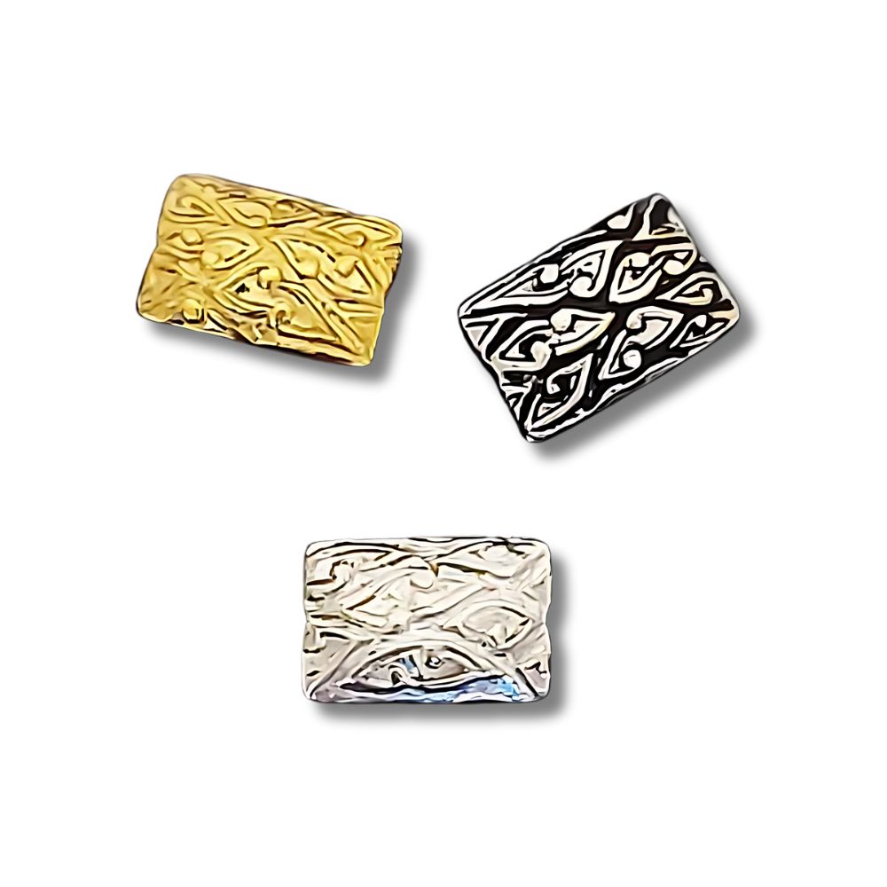 Sterling Silver Rectangle Beads 12x8mm - B1742
