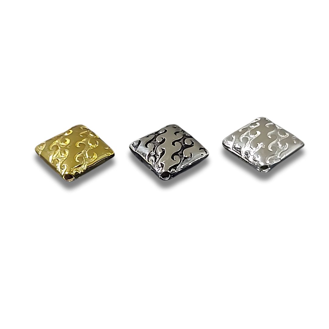 Sterling Silver Diamond Beads 10x10mm - B1743