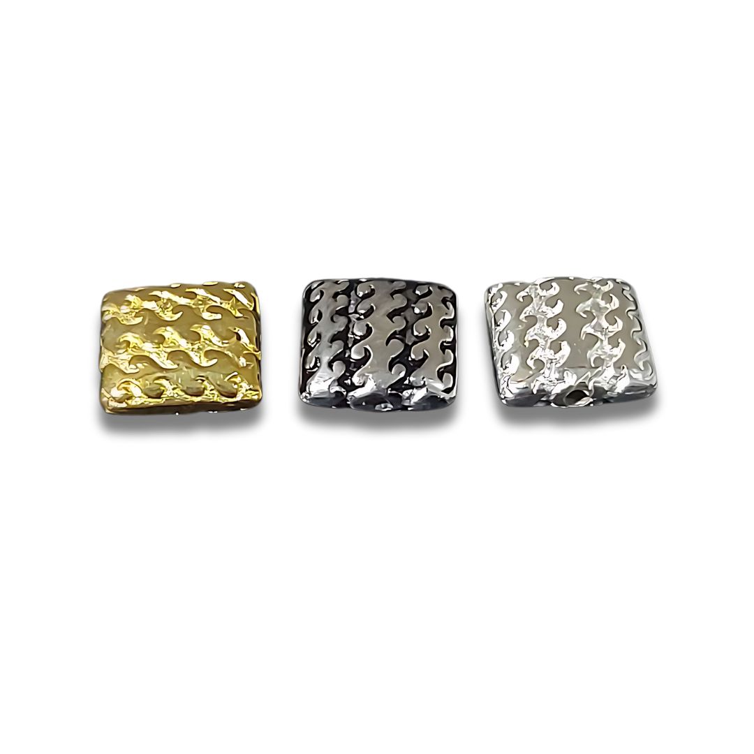Sterling Silver Square Beads 10x10mm - B1746