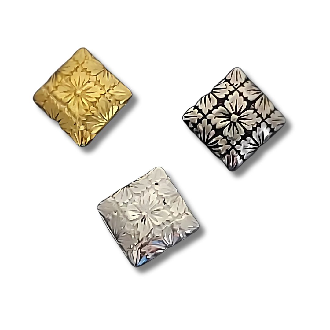 Sterling silver square beads 10x10mm from Plasabali.Com
