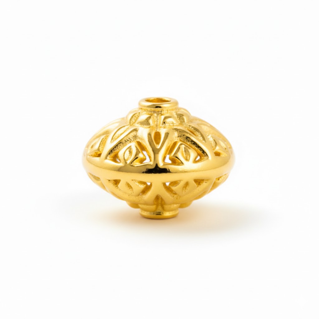 Gold plated brass beads for jewelry making