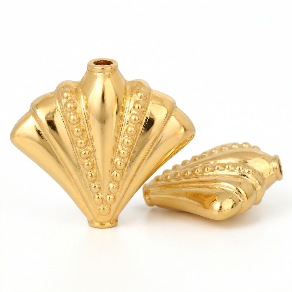 Gold plated brass beads for jewelry making