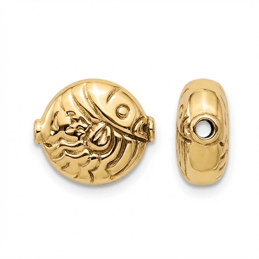 Gold plated brass beads for jewelry making