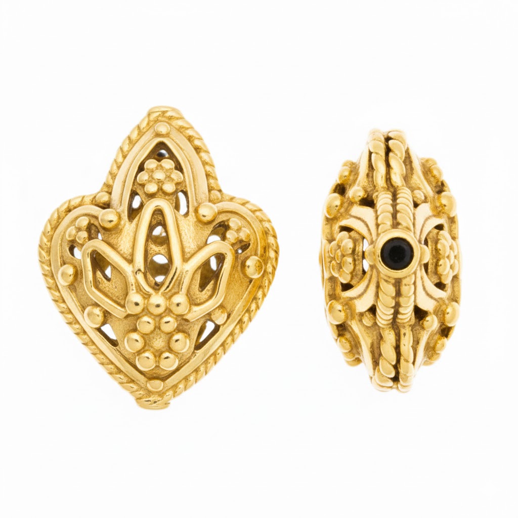 Gold plated brass beads for jewelry making