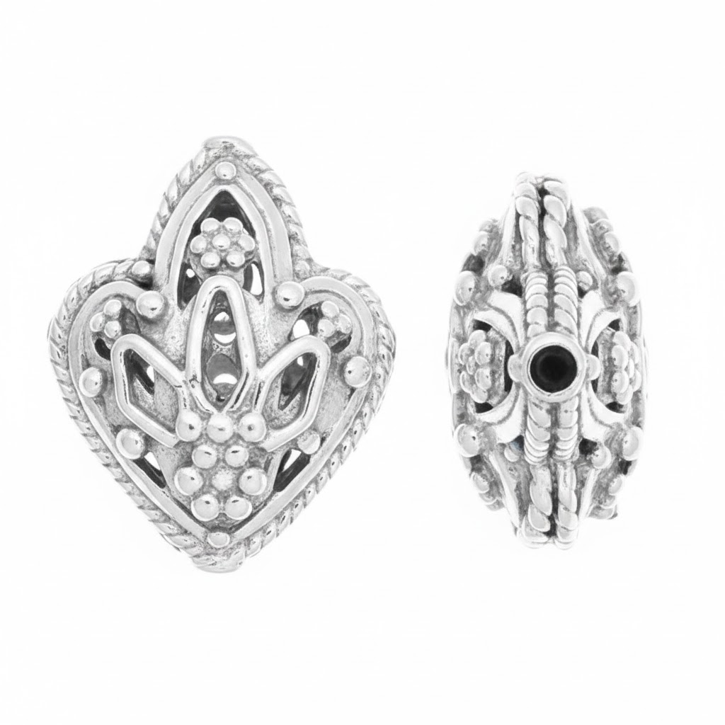 Silver plated brass beads for jewelry making