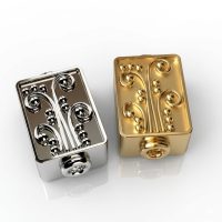 Silver & Gold Plated Brass Cube Beads