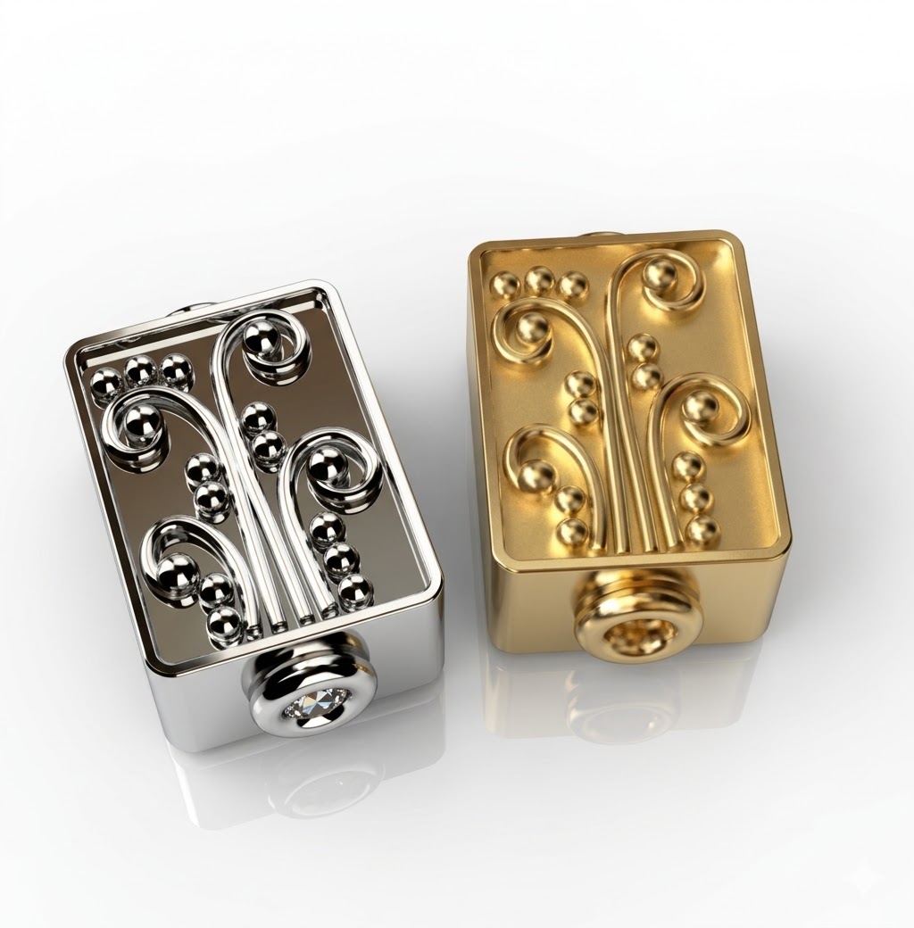 Silver & Gold Plated Brass Cube Beads