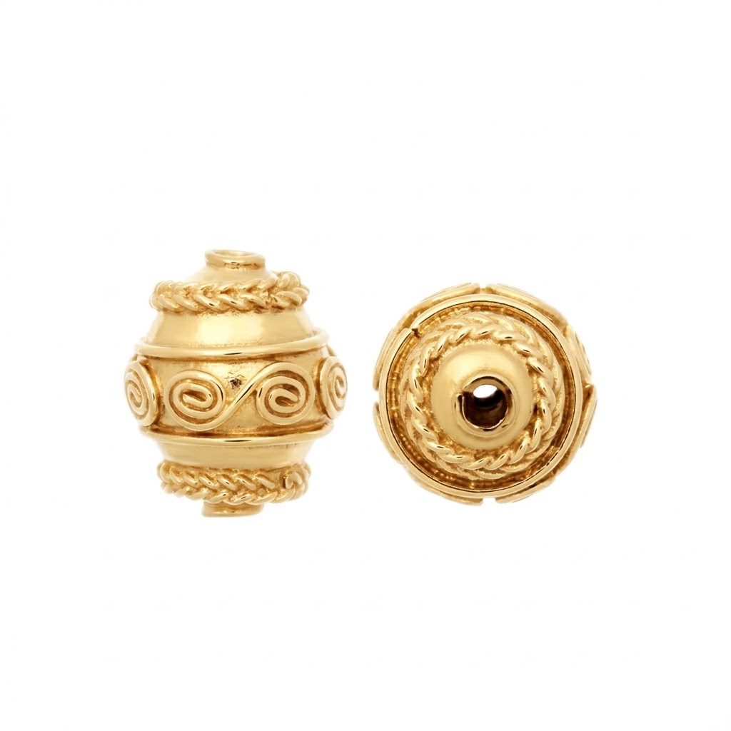 gold plated bali brass beads B1118X