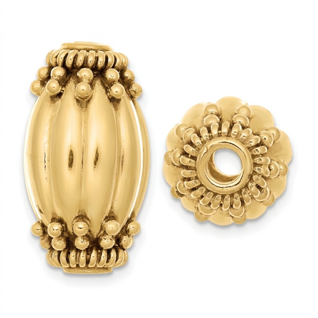 gold plated bali brass beads B1456X