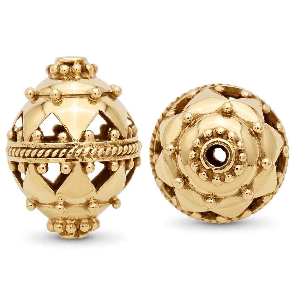 gold plated bali brass beads B1572G