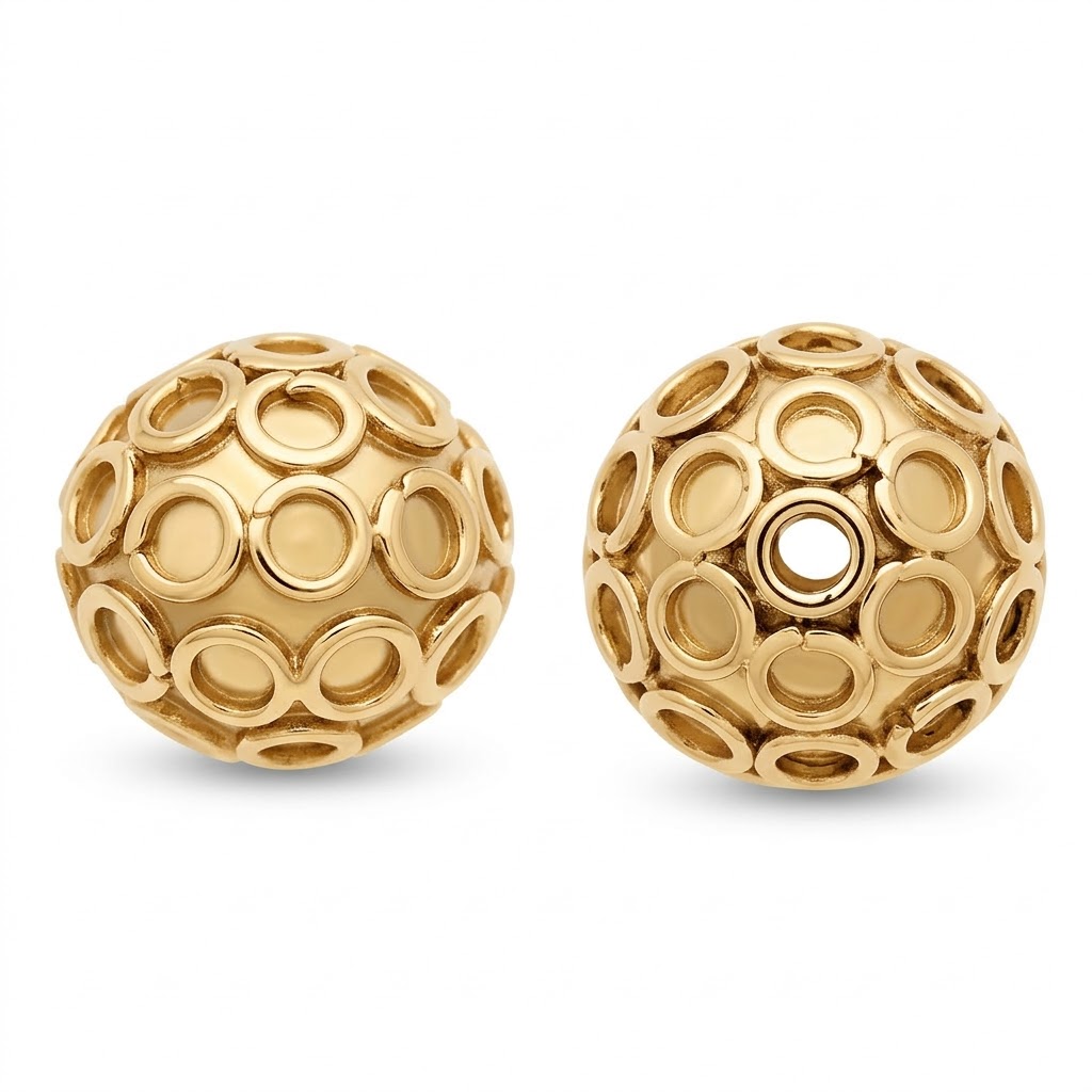 gold plated brass beads B1370G