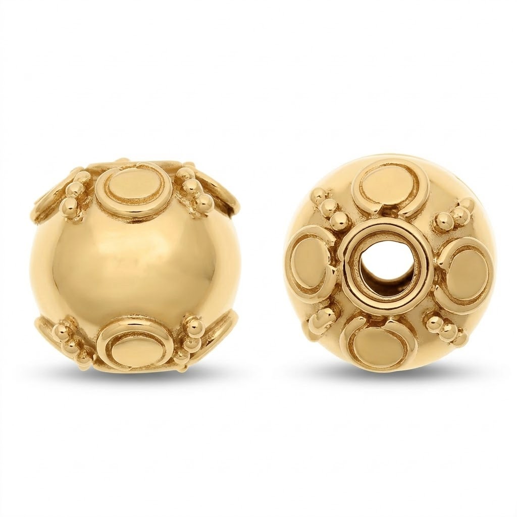 gold plated round brass beads B1508G