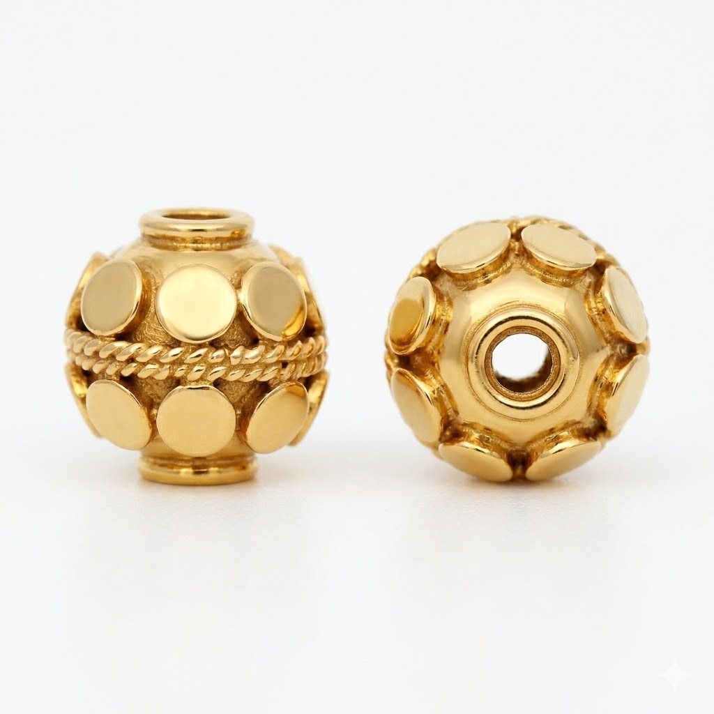 gold plated round brass beads B1527G