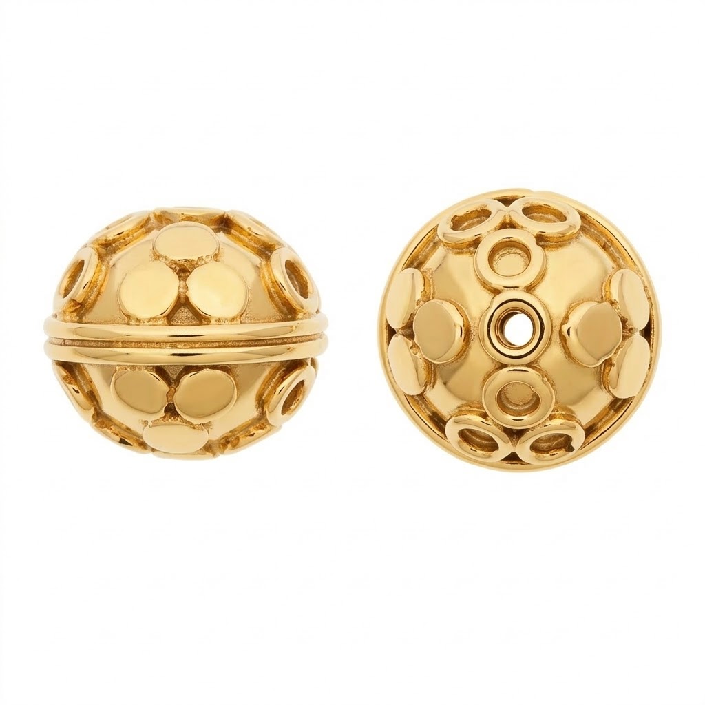 gold plated round brass beads B1529X