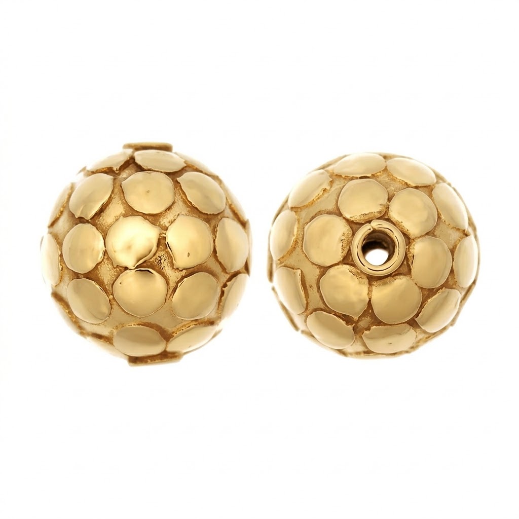 gold plated round brass beads B1559G