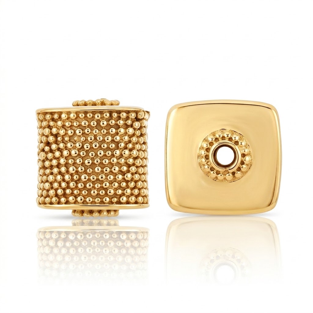 gold plated brass cube beads B1162G