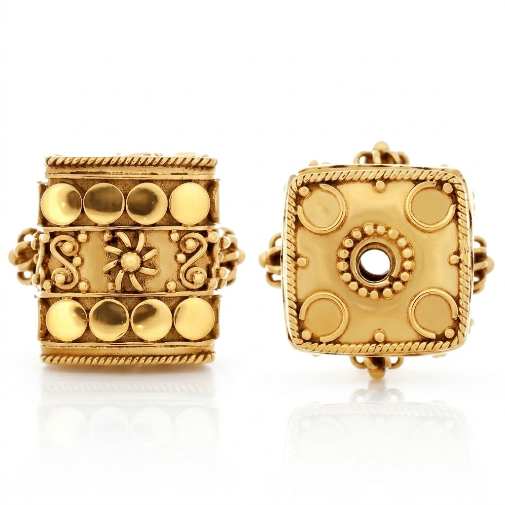 gold plated brass cube beads B1194G