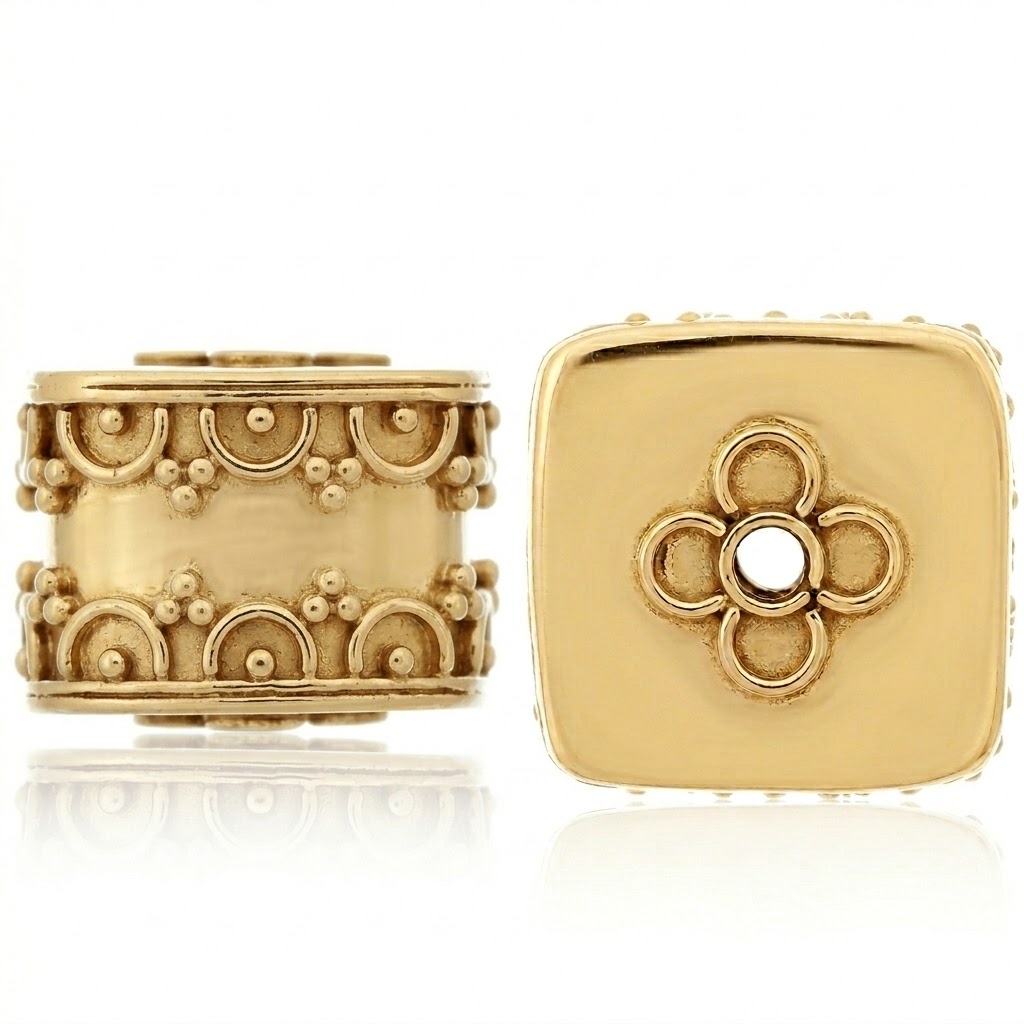 gold plated brass cube beads B1379G