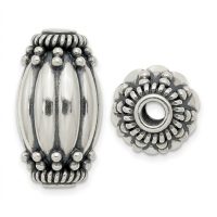 silver plated bali brass beads B1456X