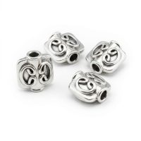 Square Double Scroll Brass Beads  9.25x8mm - B1551