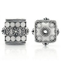 silver plated brass cube beads B1194X