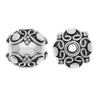 Ornate Balinese Scroll Spacer Bead | Silver & Gold Plated Brass