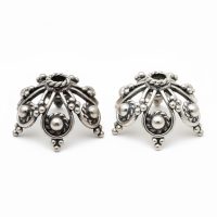 Silver Plated Brass Bead Caps 19×12.5mm – CAP132