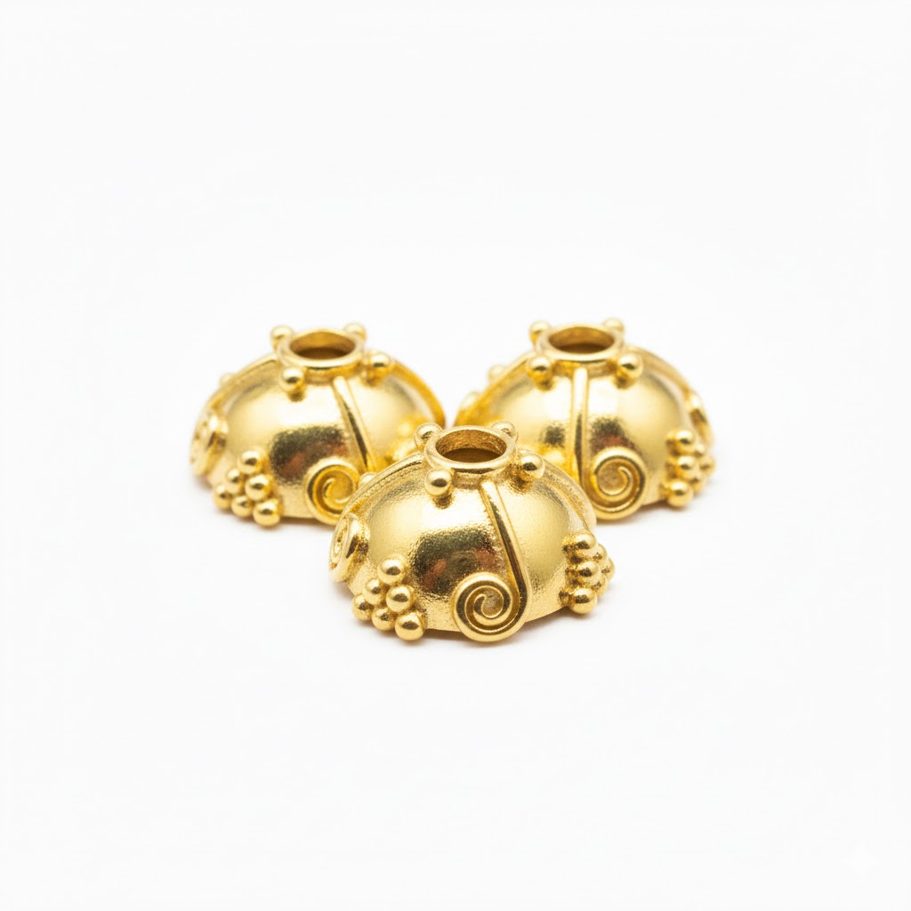 Gold Plated Brass Bead Caps 5x9mm – CAP137
