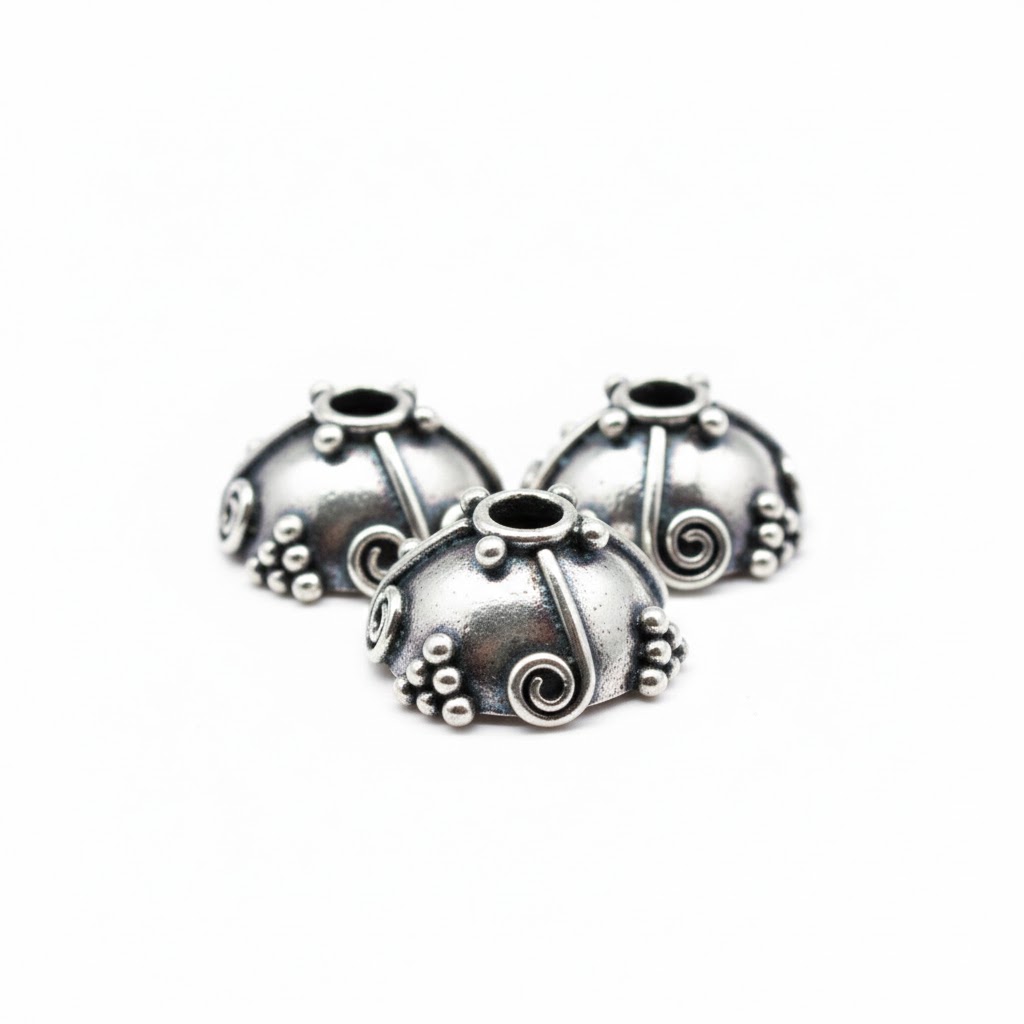 Silver Plated Brass Bead Caps 5x9mm – CAP137