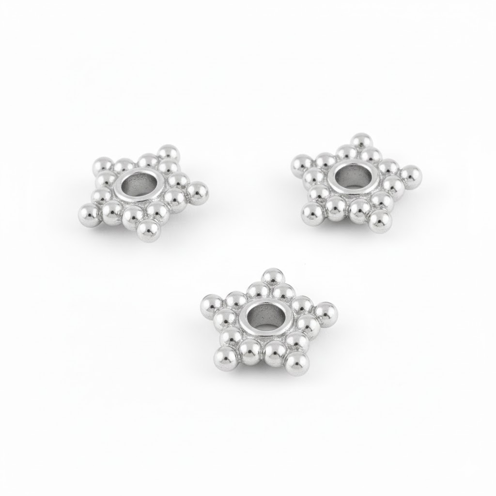 silver plated bali brass spacer bead