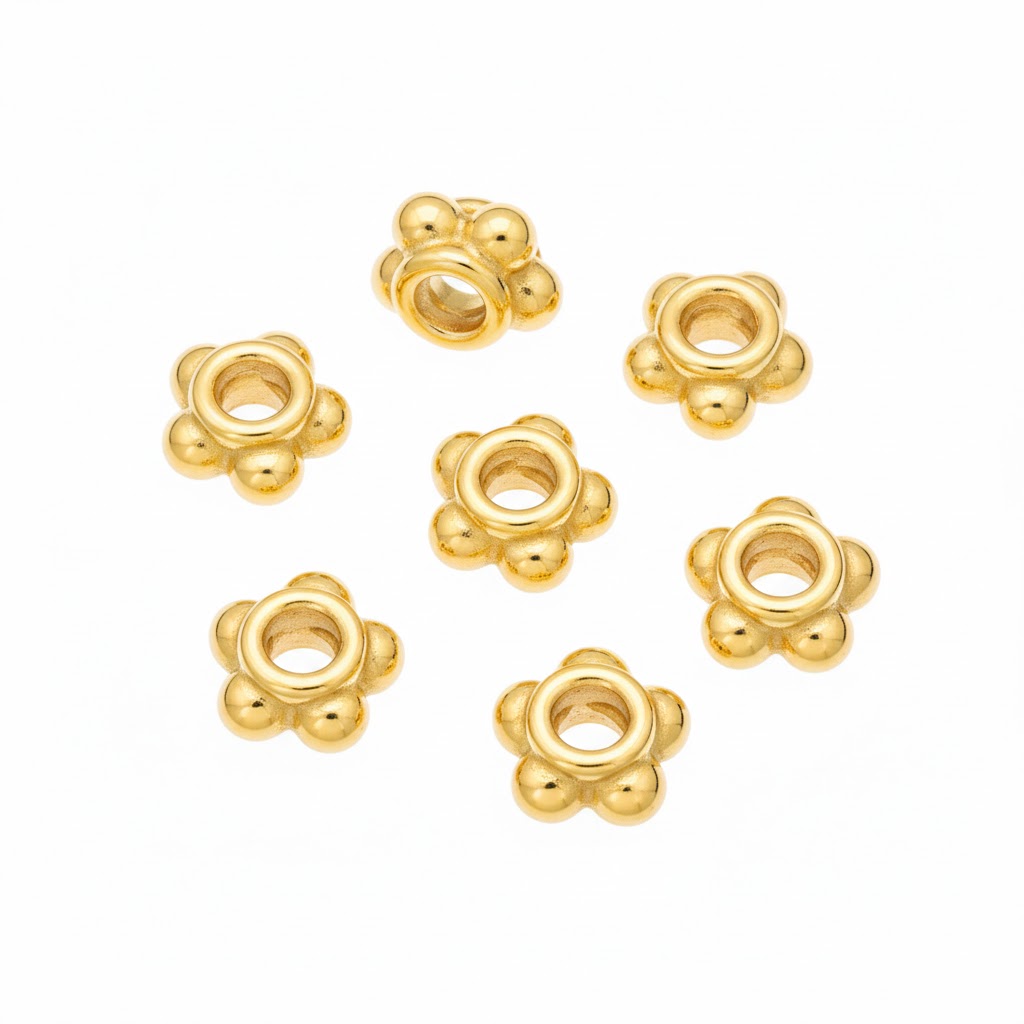 gold plated bali brass spacer bead