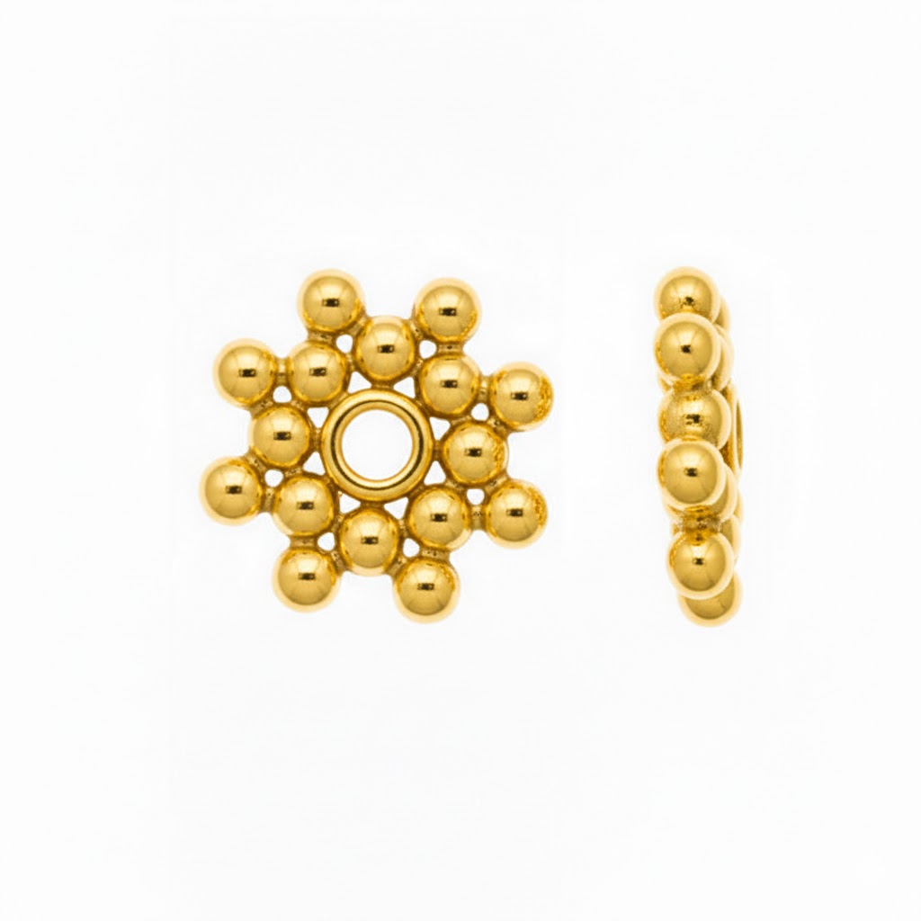 gold plated bali brass spacer bead