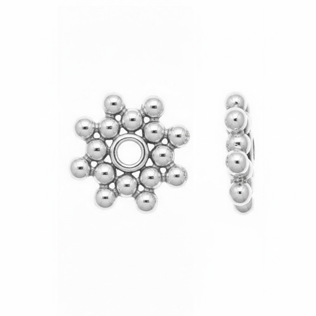 silver plated bali brass spacer bead