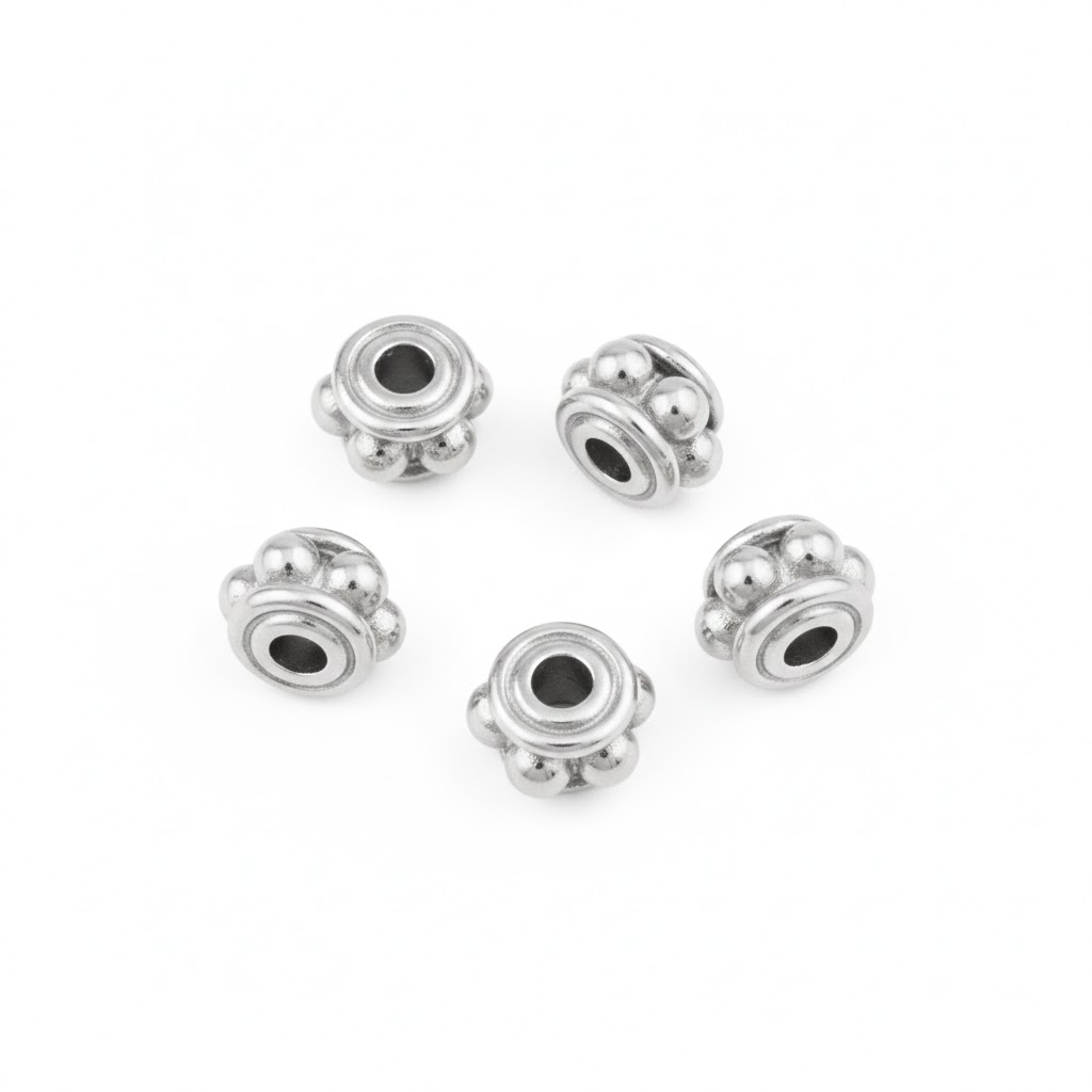 silver plated bali brass spacer bead